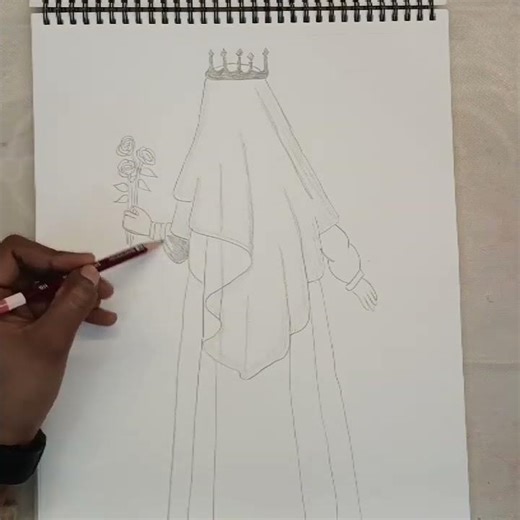 Drawing a mysterious queen 👑.#short #artistíç #pencilsketch #artwork