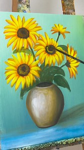 Sunflower Painting for Beginners / Step by step for beginners | Art Video