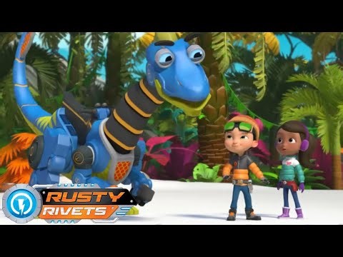 Rusty’s Dinosaur Snow Day | Rusty Rivets | Cartoons for Kids