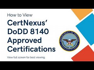 How to View CertNexus' DoDD Approved Certifications