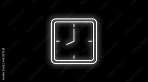 Simple of time related motion glitch line icon. Contains such Icons as timer, speed, alarm, restore, time management, calendar and more. Motion graphic.