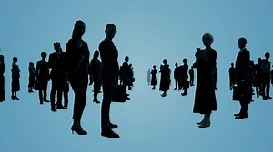 Group of multinational people and digital technology concept.