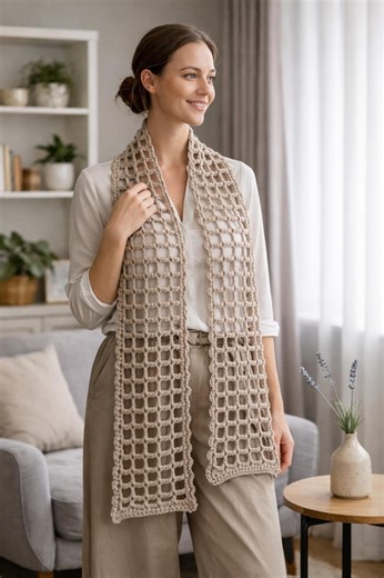 Lattice Scarf Crochet Pattern PDF, Openwork Crochet Scarf, Lightweight Lace Scarf, Beginner Friendly, Instant Download - Etsy