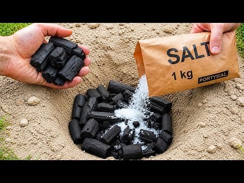 Mix salt and charcoal in a hole and see what happens! Millions of people don’t know this secret 😱