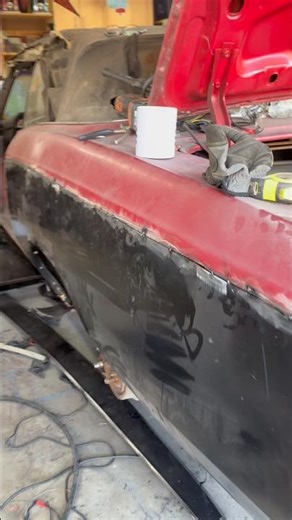 1967 chevelle convertible 1/4 panel install #chevelle #automobile #fabrication #bodywork