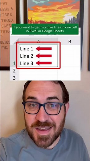 Get multiple lines in one cell with this shortcut