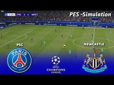 PSG vs Newcastle United | UEFA Champions League 2025 | PES 2021 Simulation