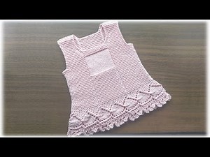 VESTIDO EN DOS AGUJAS PARA BEBÉ RN