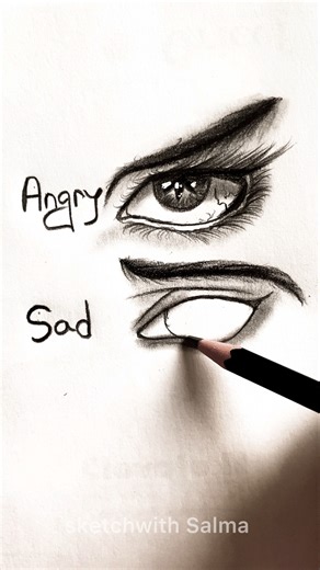How to draw eyes ✨ (Angry & Sad) #drawing #art #shorts #howtodraw #tutorial #eyes #fypシ
