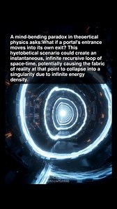 Imagine you have two connected portals, Orange (entrance) and Blue (exit). Usually, you throw an object into Orange, and it comes out of Blue. But what if you physically pick up the Orange portal and push it through the Blue portal? This is known as the Self-Swallowing Portal Paradox. If the entrance passes through the exit, the geometry of space-time gets tied into a knot. As the portal enters itself, it would theoretically emerge from itself. But since it is emerging, it is also entering. This