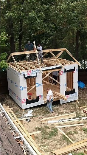 Shed Roof Rafter Install #builder #construction #diy #shed #roofing