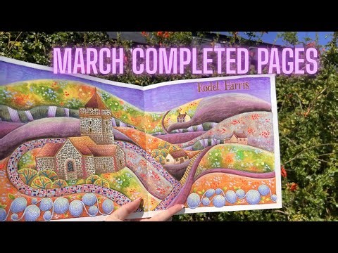 March Completed Adult Coloring Book Pages - 2026