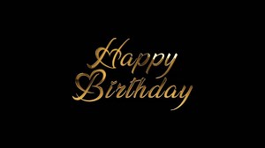 Animated Golden Happy birthday Title Calligraphy.