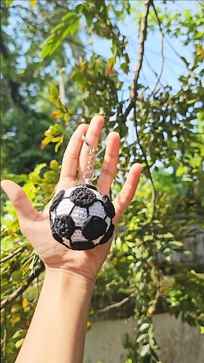 Crochet Football keychain #crochet #crochetfootball #crochetkeychain #crochettutorial #football