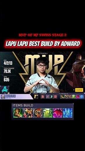 M7 Swiss Stage 2 MVP! Lapu-Lapu Build by Edward (RORA PH) 😱 | Best EXP Build MLBB