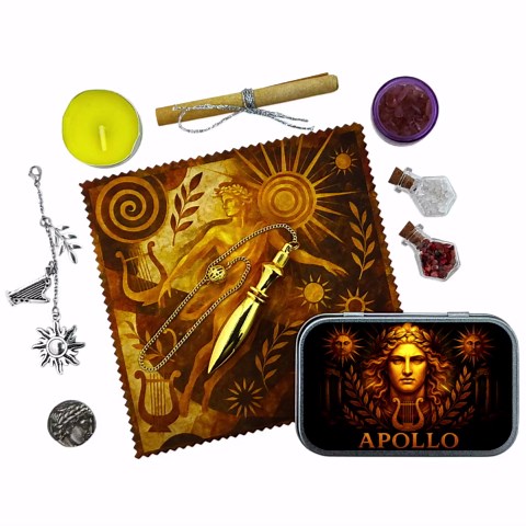 Apollo Bärbart Altar Kit: Hellenistiskt polyteistiskt altare med kristaller och pendel - Etsy Sverige