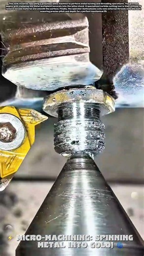 ⚡ Micro-Machining: Spinning Metal Into Gold! 🌀 #tools #skills #steel #machine #work