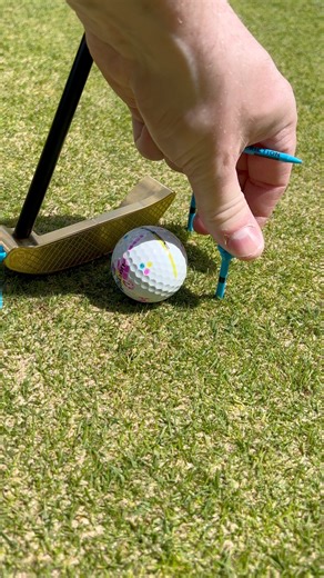 The ‘Luke Donald drill’.Putter by @shopreapergolf .Ever since I found out about this drill it has been one of my personal favourites to use .I have posted this before but there’s a few that I made before they started blowing up a bit and this is one that i wanted to show again for anyone who hasn’t seen it .I know people will argue with this but it has literally come from one of the best putters of all time .By placing 2 tees just in front of your putter.. it restricts your follow through and cr