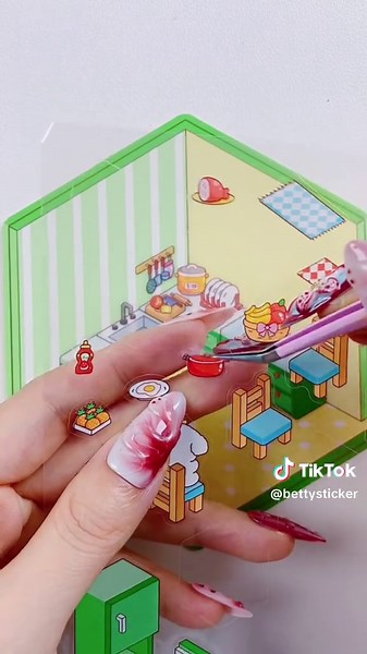 ASMR “Kitchen” 3D Scene Sticker—🛍️Click my bio → get the same one!#asmr #relax #satisfying #diy #sticker