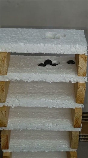 Hot iron balls vs Styrofoam tower#shorts #asmr #experiment