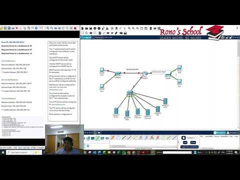 A simple network on Cisco packet Tracer with multiple Servers