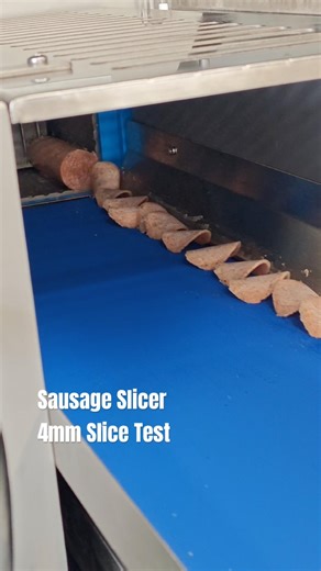 Sausage Slicer-4mm Slice #cuttingmachine #meatprocessing #sausage #cuttingskills #meatslicing