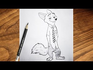 How to Draw Nick Wilde from Zootopia 🎨 | Step-by-Step Fox Drawing Tutorial