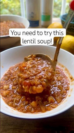 Moroccan Lentil Soup (Harira Soup!) #soup #lentils #shorts