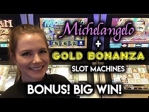 BIG WIN!!! New Michelangelo Slot Machine! I LOVE this BONUS!!!