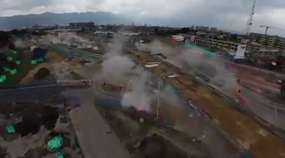 Así fue el procedimiento de implosión de los puentes en la avenida Américas con calle 13, en el occidente de Bogotá