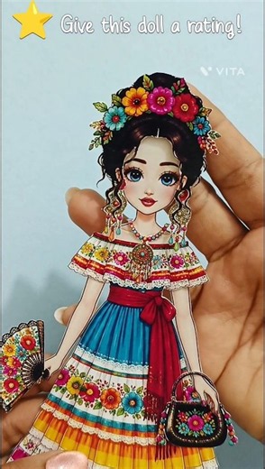 ✨ Mexico Inspire 🌈 Paper Doll Dress-up #paperdoll #papercraft #diydolldress #fashion