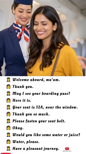 Air Hostess and Passenger Conversation | Simple English Practice
