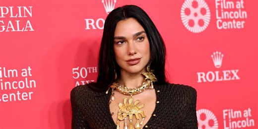 Dua Lipa Ditches Her Pants in a Red Sequin Look With Huge Cutouts and Matching Gloves