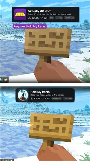 Actually 3D Stuff vs Hold My Items Pt.2 – Minecraft Texture Pack Battle! 🔥 #minecraft #mods #shorts
