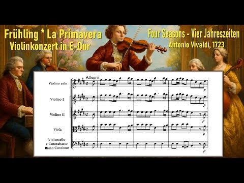 Vivaldi Frühling, 1. Satz * La Primavera * Die Vier Jahreszeiten mit Noten