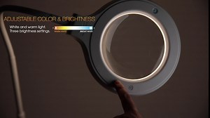 Mighty Bright The Original Rechargeable LED Floor Light and Magnifier Lamp, 59 Color-Adjustable LEDs, Warm Eye-Care Light to Bright-White Light, 5” 2X Magnifier, 5X Bifocal, Extra Bright and Dimmable