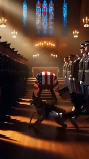 He waited for one last command. It never came. As the church fell silent, the dog ran to the only place that still felt like home. No orders. No training. Just loyalty. He rested his head on the flag, saying goodbye the only way he knew how. Some bonds don’t end with death. They stand at attention forever. 🐾🇺🇸 #animalovers #Heartwarming #animals #fblifestyle #dog | Inspirational Acts of Kindness