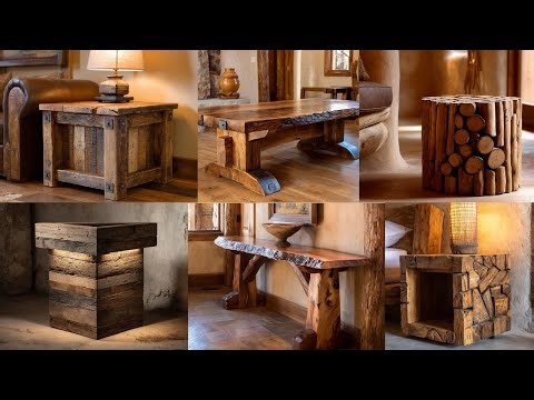 Rustic DIY Wood Sculpture Furniture Projects Made from Solid Reclaimed Wood