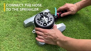 Eden 94128 9-Pattern Turret Lawn Sprinkler W/Quick Connect Starter Set, Heavy Duty Metal Base