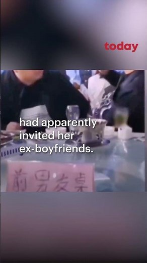 Bride in China groups ex-boyfriends at one table at wedding banquet
