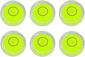 6Pcs Small Bubble Spirit Levels 25x10mm Degree Mark Mini Round Circular Bubble Level Leveling Tool Measuring Tools