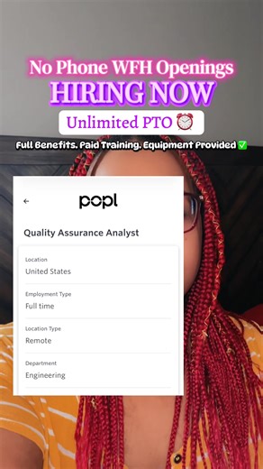 No phone remote job opportunity Quality Assurance Analyst- POPL #wfhjobs #cashflowqueenvp #hiringnow #jobhunting #remotework