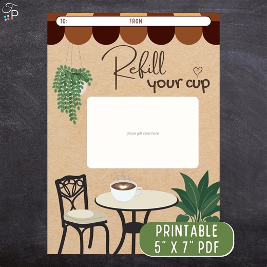 Coffee Gift Card Holder Printable - Easy Coworker Appreciation Gift - Self Care Coffee Card Last Minute - Etsy