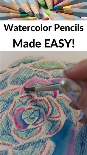 The EASIEST Way for Beginners to Use Watercolor Pencils! #Watercolorpencils