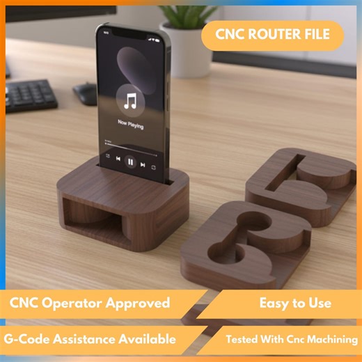 Phone Holder CNC Router File - Wooden Phone Amplifier, Phone Stand, Office Storage Tray Dxf, Svg, Stl Cut Files - Etsy