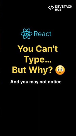 React Input Bug 😳 | Why You Can't Type | #reactjs #webdevelopment #javascript #coding #shorts