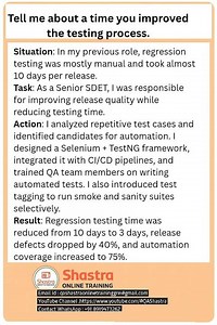 Tell me about a time you improved the testing process.