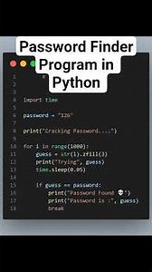 Password finder fun program in Python. #coding #programming #tutorial #codeswiftz #python