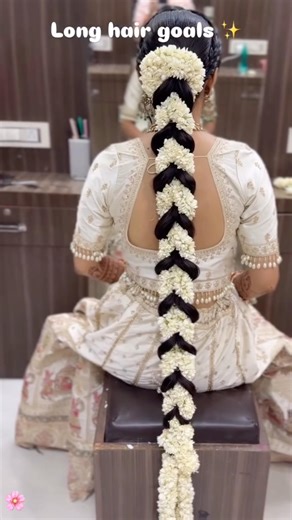 Traditional Long Hair Braid Tutorial 🌸 Indian Bridal Hairstyle 2026 #hairstyle #hairtutorial