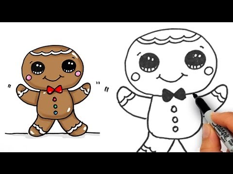 How to Draw Cute Gingerbread Man Easy for Beginners